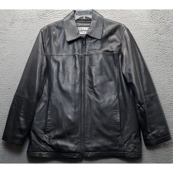 Pelle Studio Wilsons Leather Jacket Men Small Black 3M Insulation Zip-Out Lining